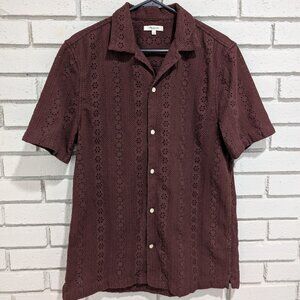 Madewell Camp Collar Embroidered Shirt Men's Small
